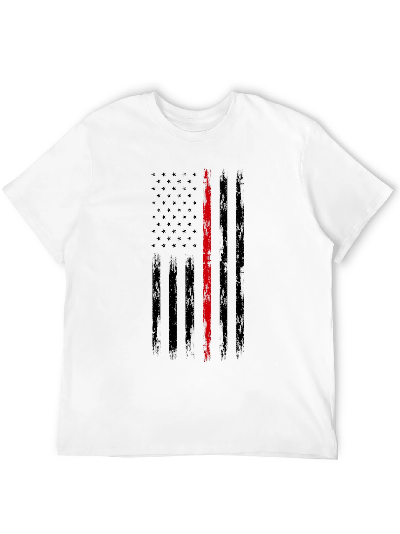 Thin Red Line Distressed American Flag T-Shirt