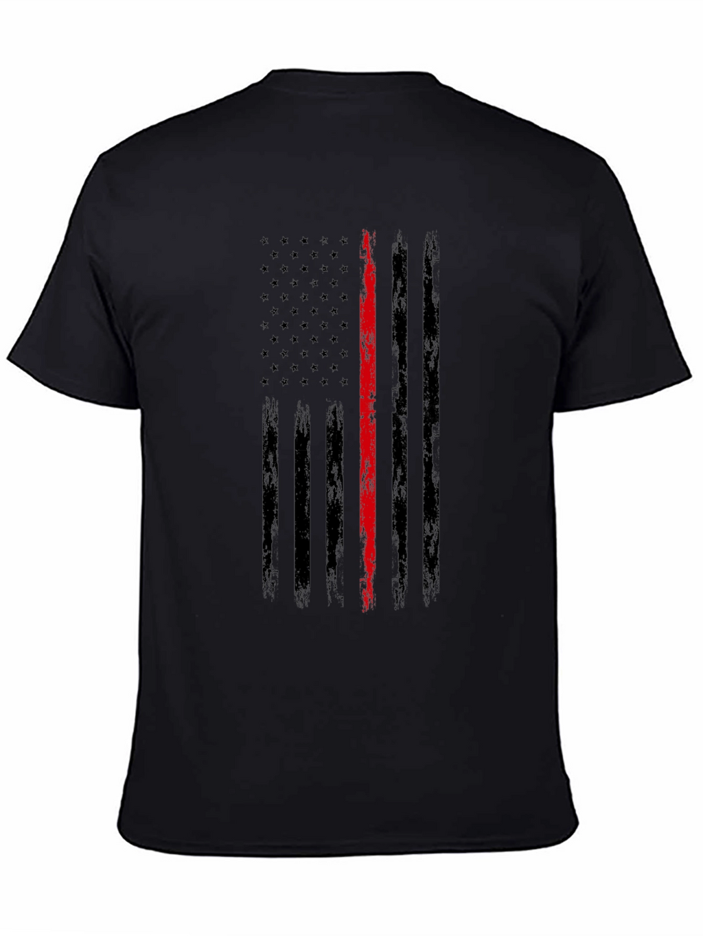 Thin Red Line Distressed American Flag T-Shirt