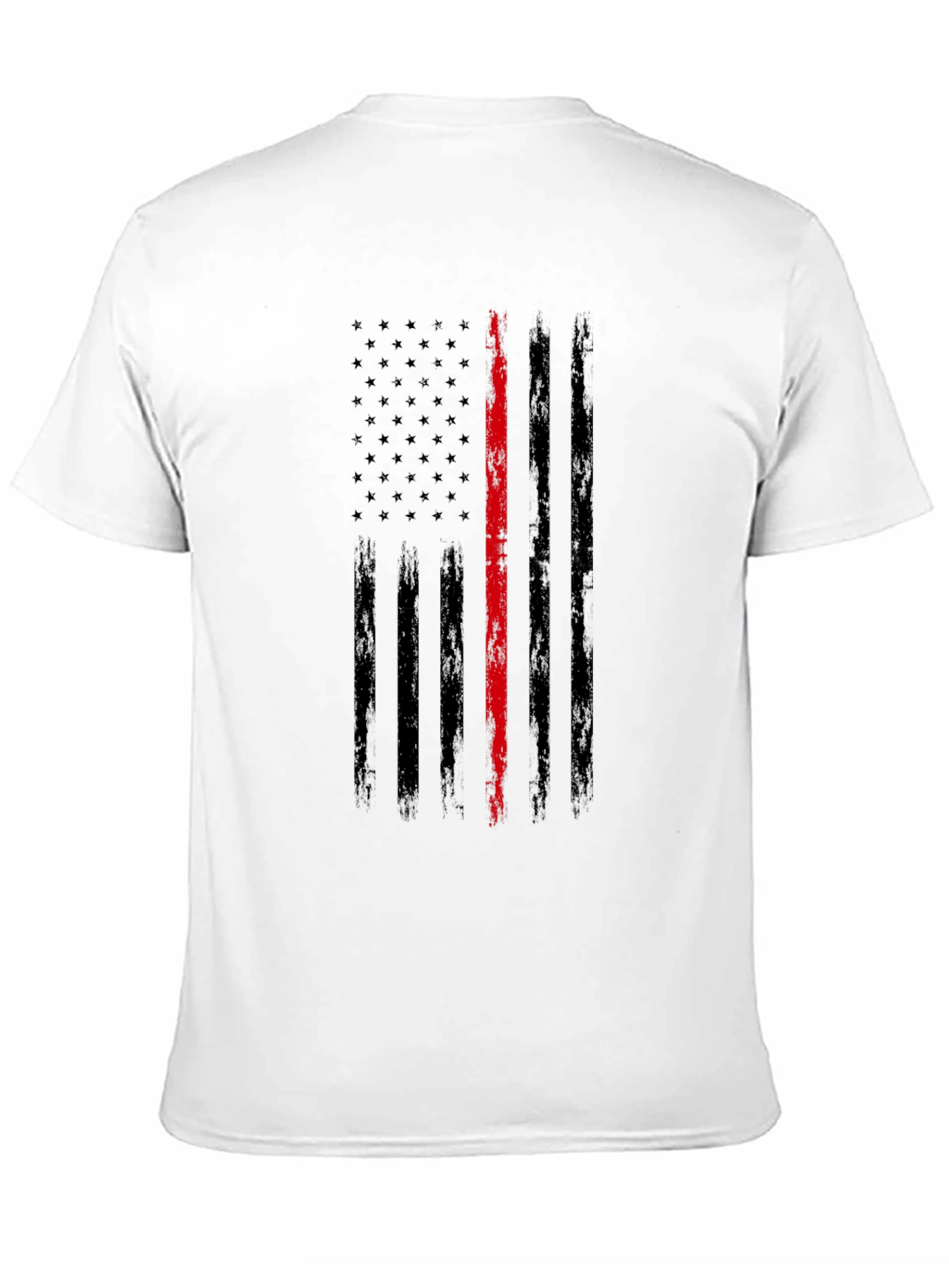 Thin Red Line Distressed American Flag T-Shirt