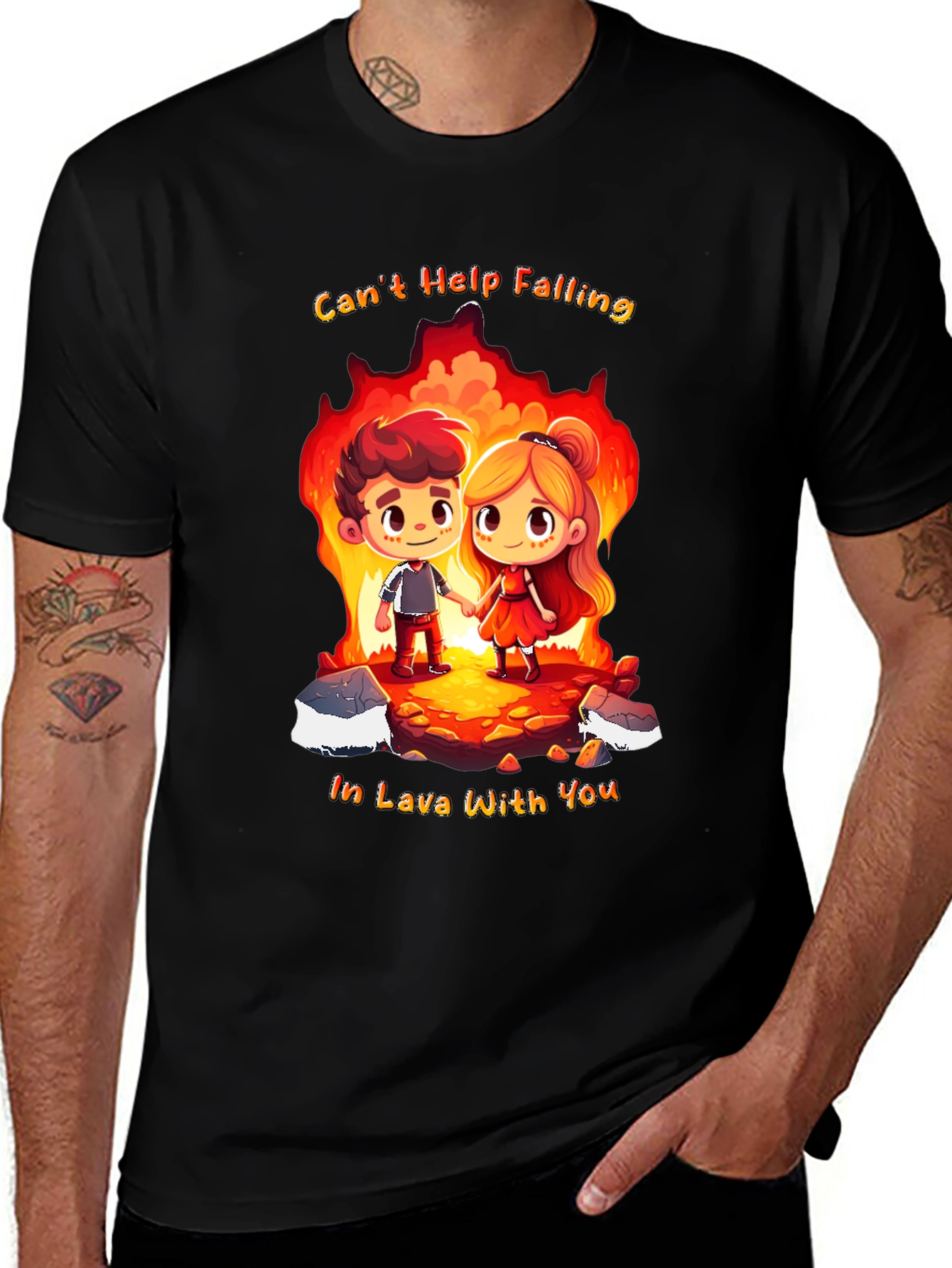 Romantic Lava Couple Graphic Tee