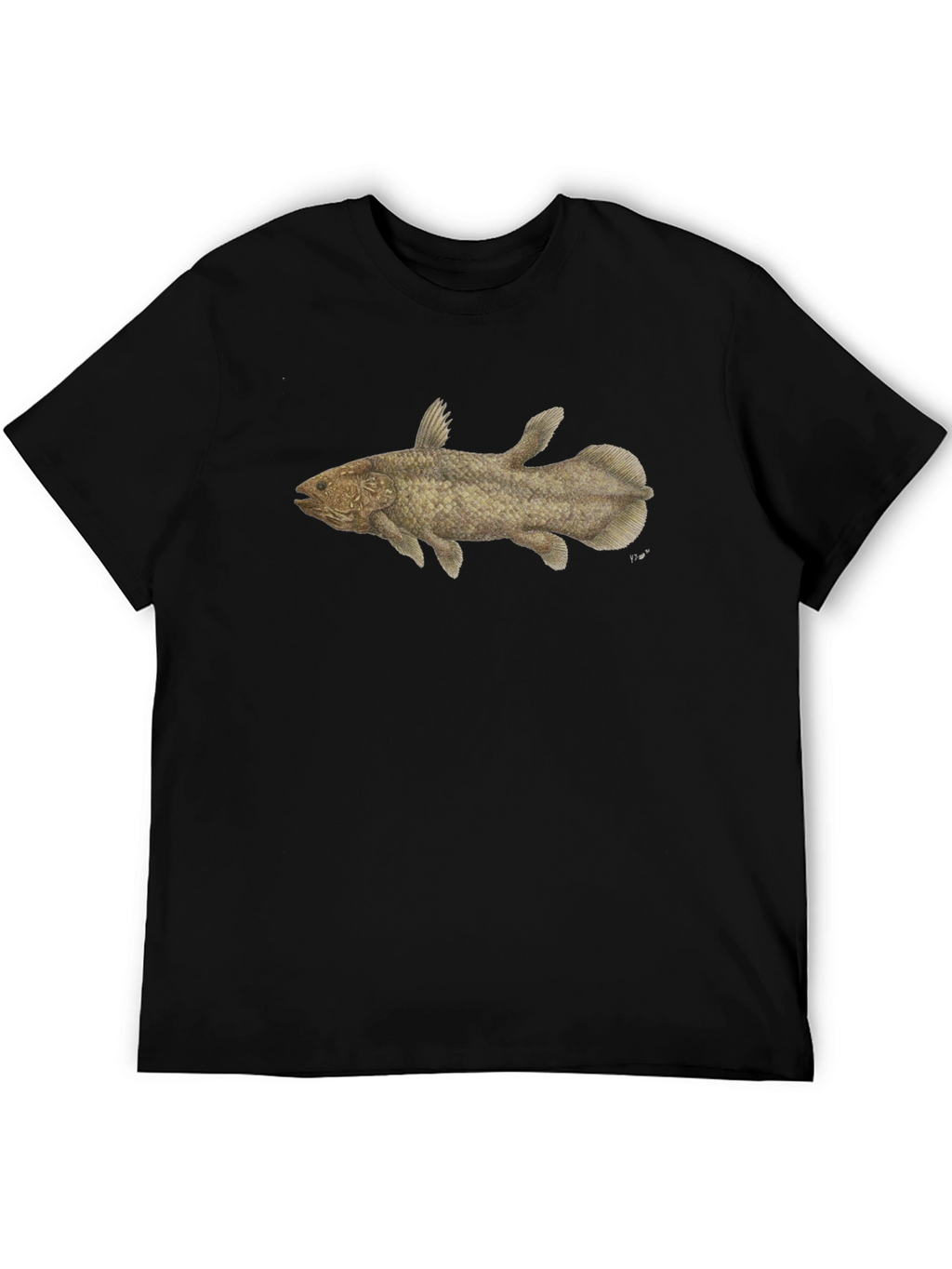 Coelacanth T-Shirt - Black Fish Tee