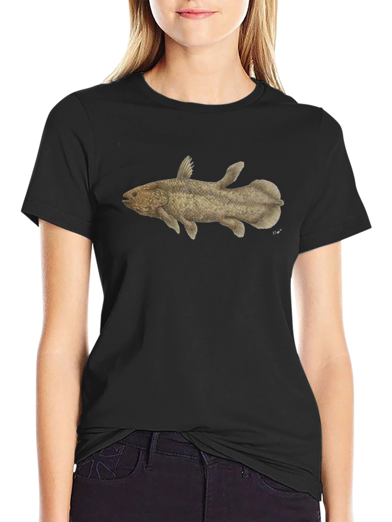 Coelacanth T-Shirt - Black Fish Tee