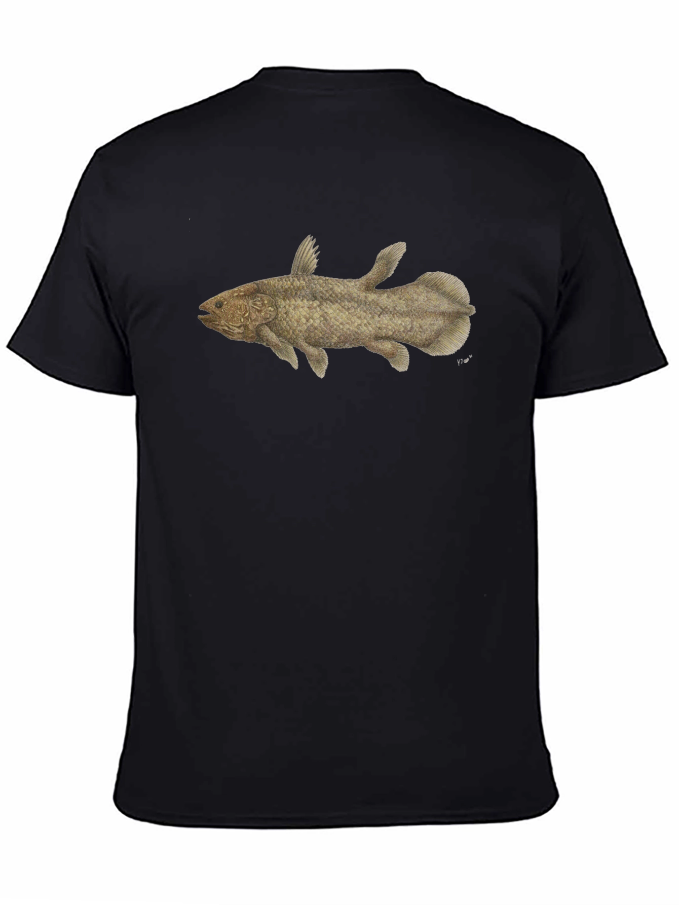 Coelacanth T-Shirt - Black Fish Tee