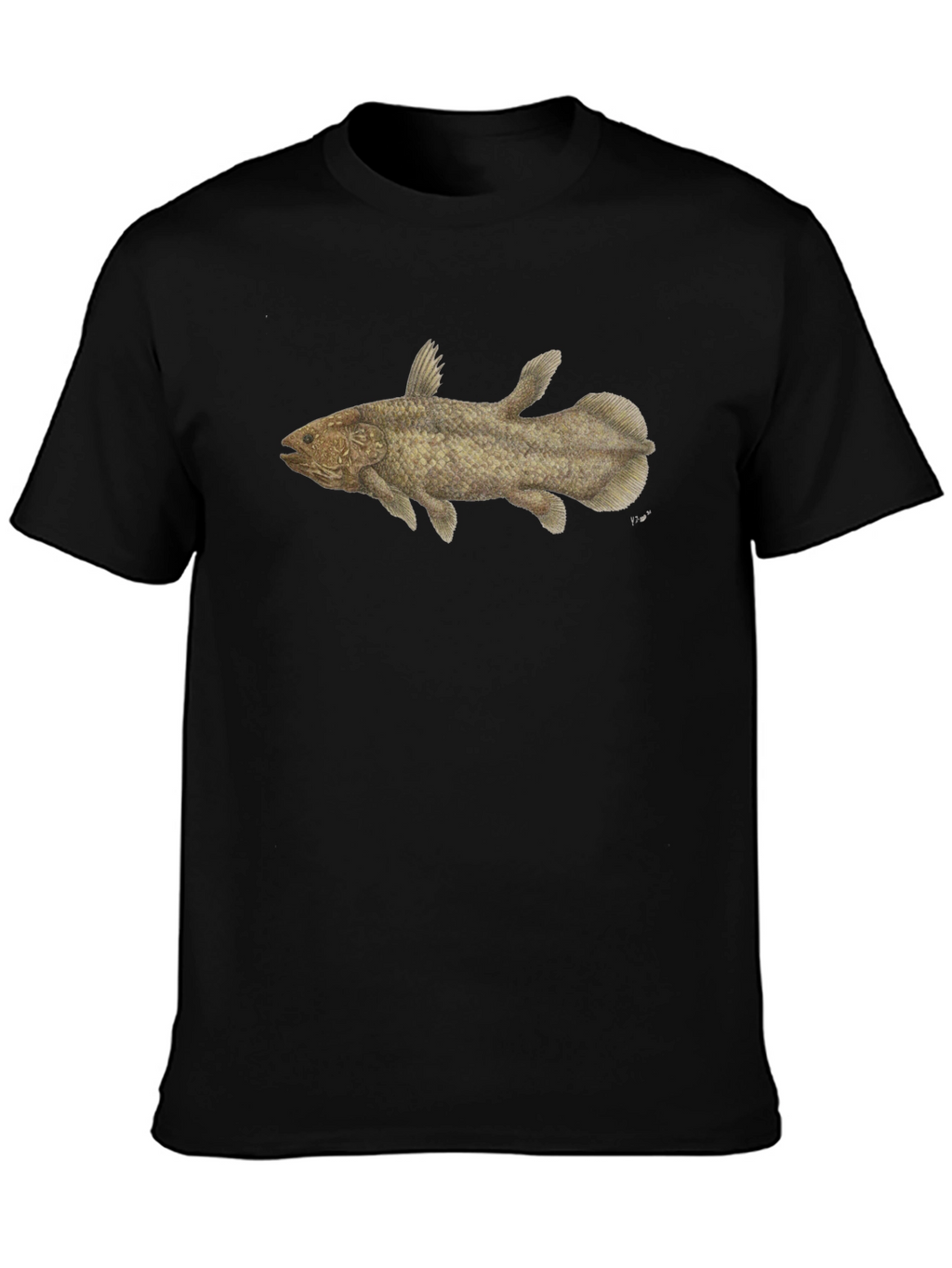 Coelacanth T-Shirt - Black Fish Tee