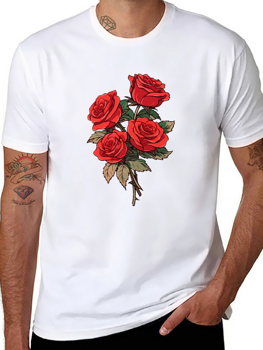 Black Rose Bouquet Graphic Tee