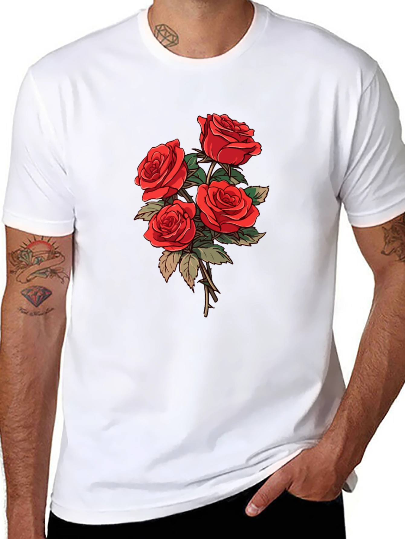 Black Rose Bouquet Graphic Tee