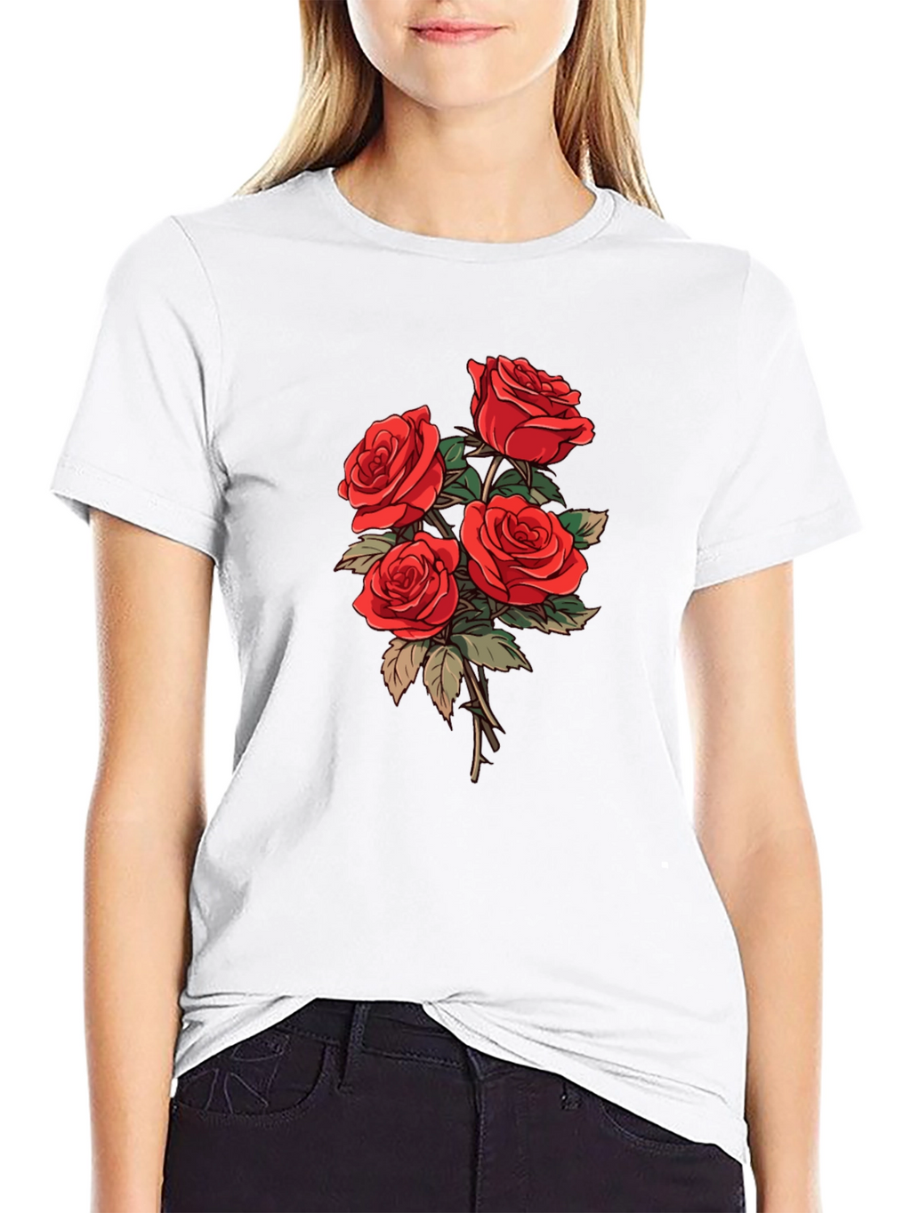 Black Rose Bouquet Graphic Tee