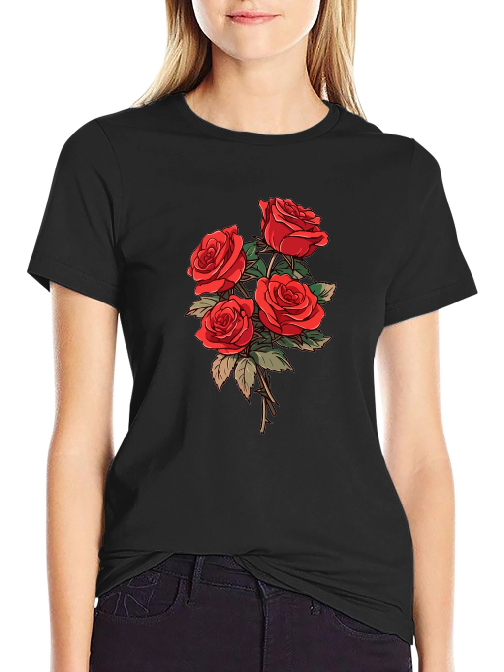 Black Rose Bouquet Graphic Tee