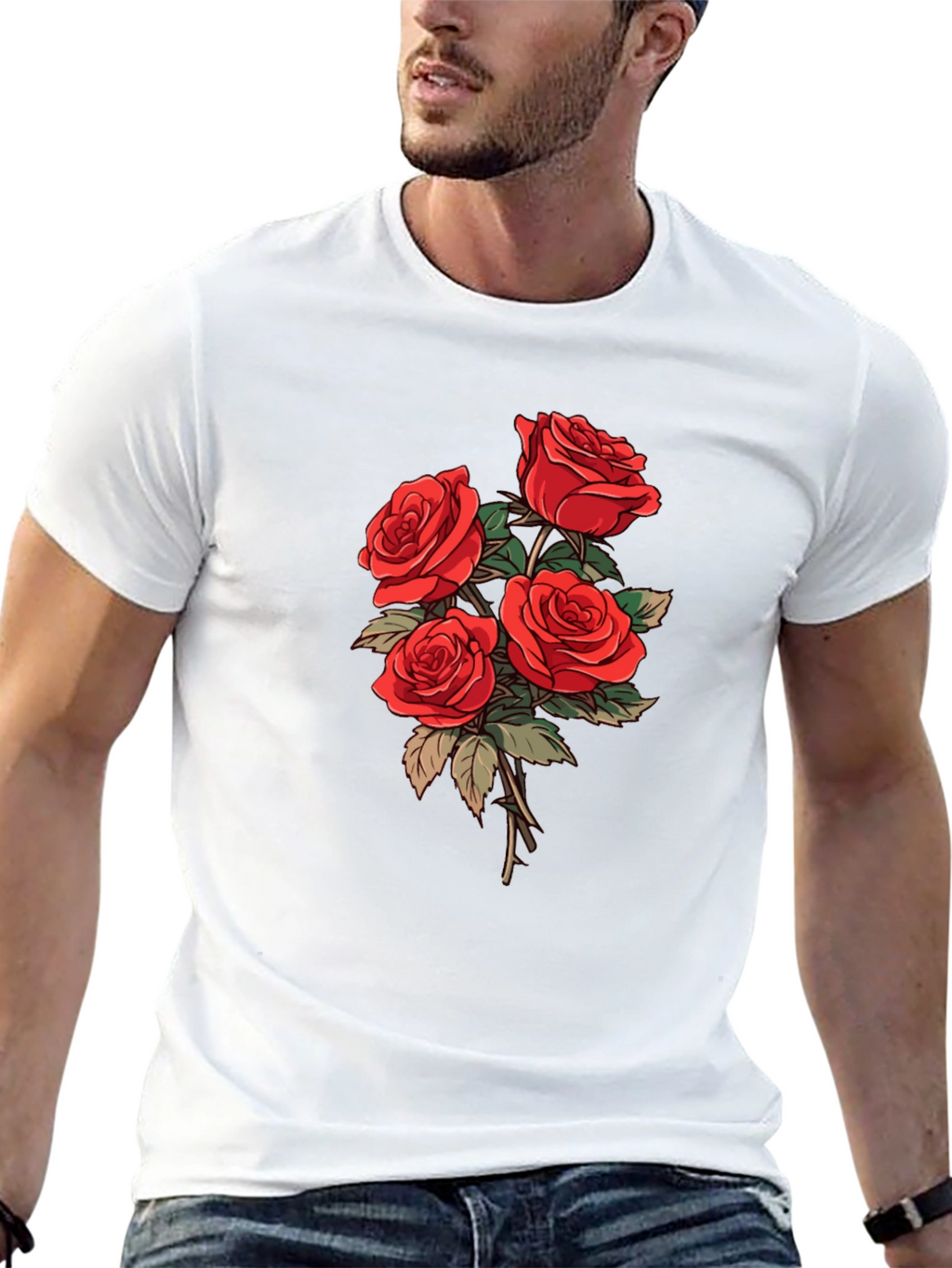 Black Rose Bouquet Graphic Tee