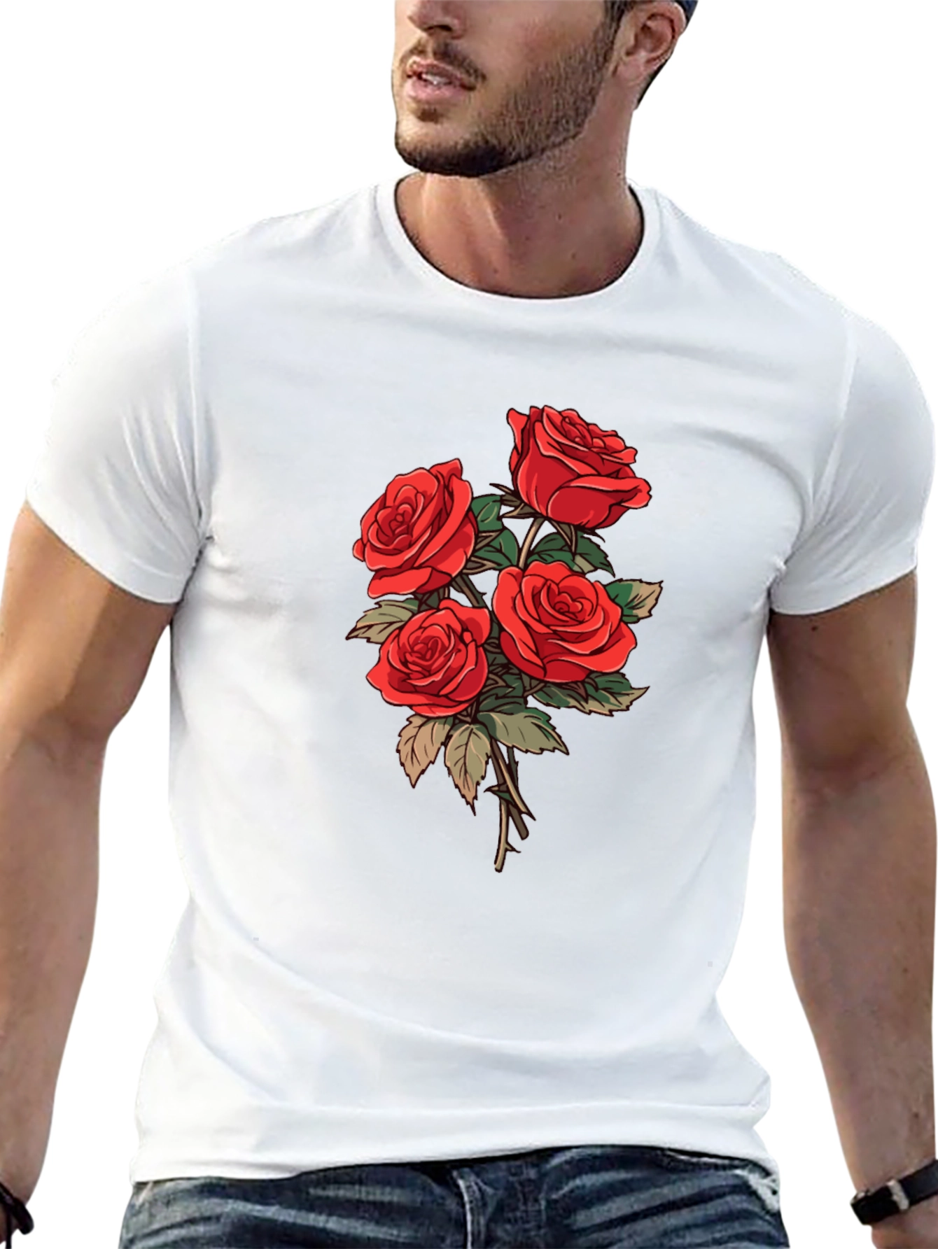 Black Rose Bouquet Graphic Tee