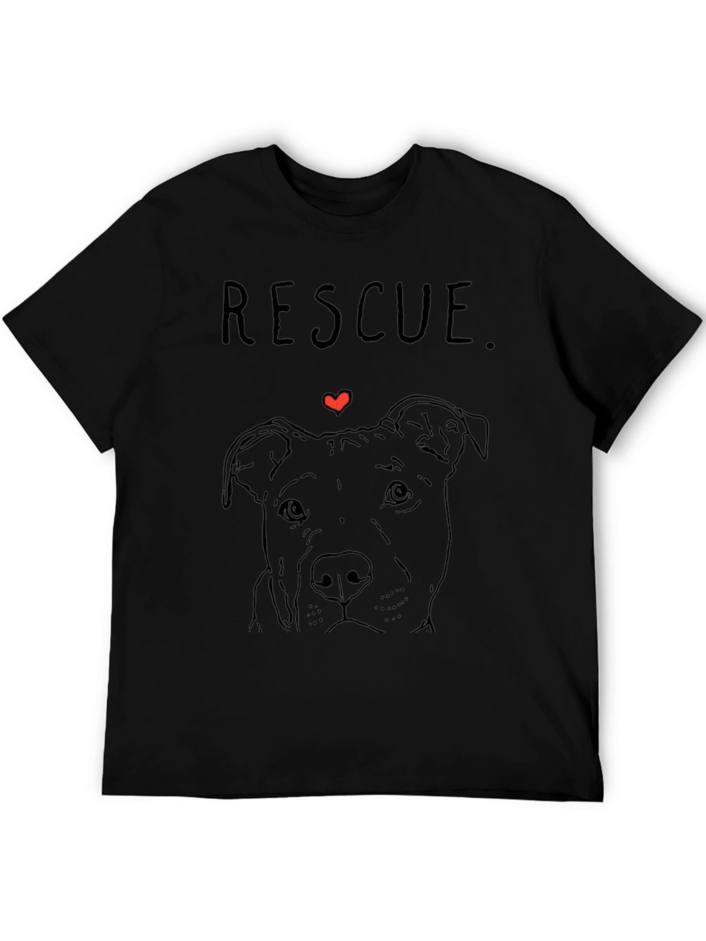 Rescue Dog Graphic T-Shirt - Black