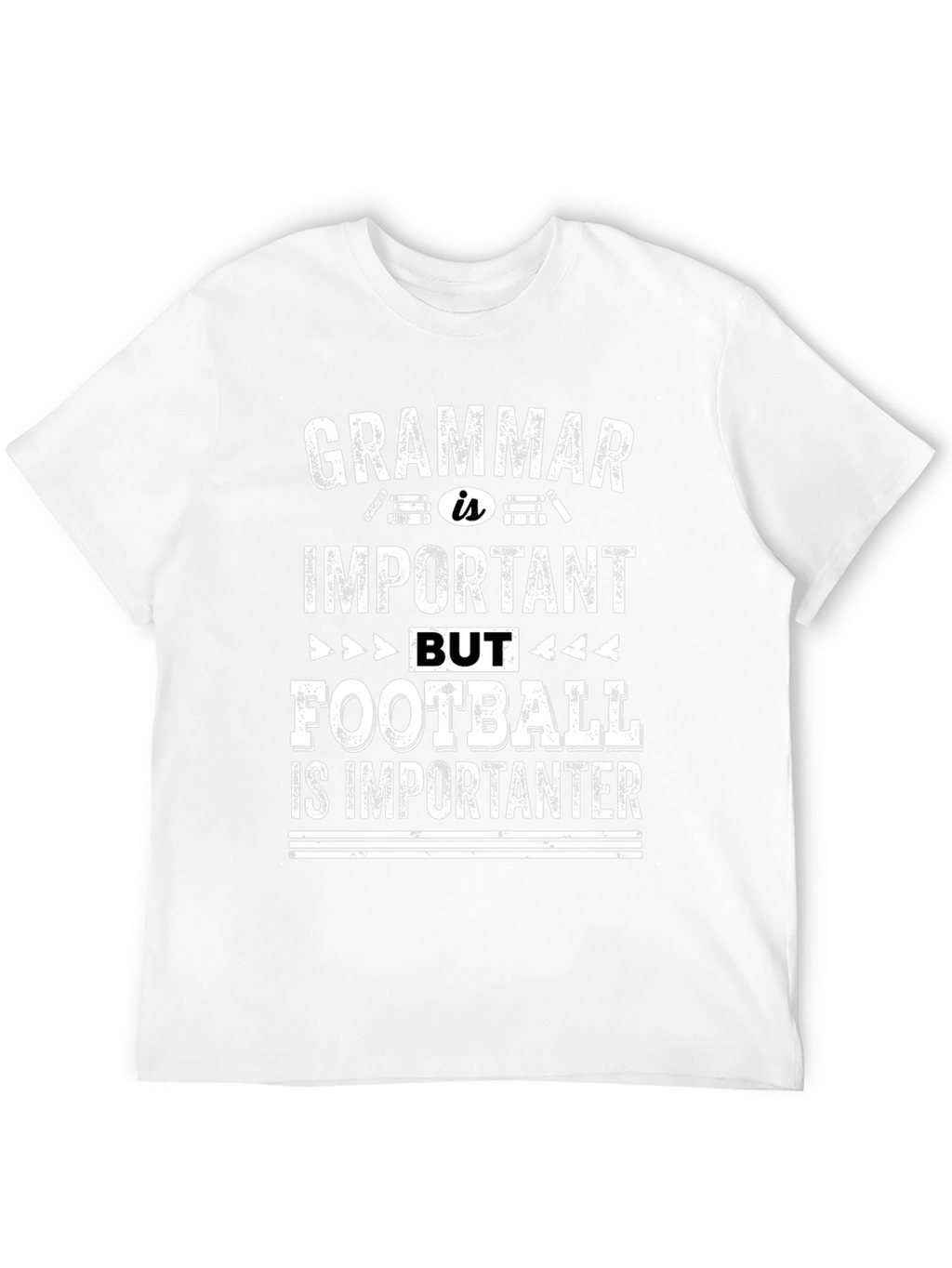 Grammar vs Football Funny Graphic Tee