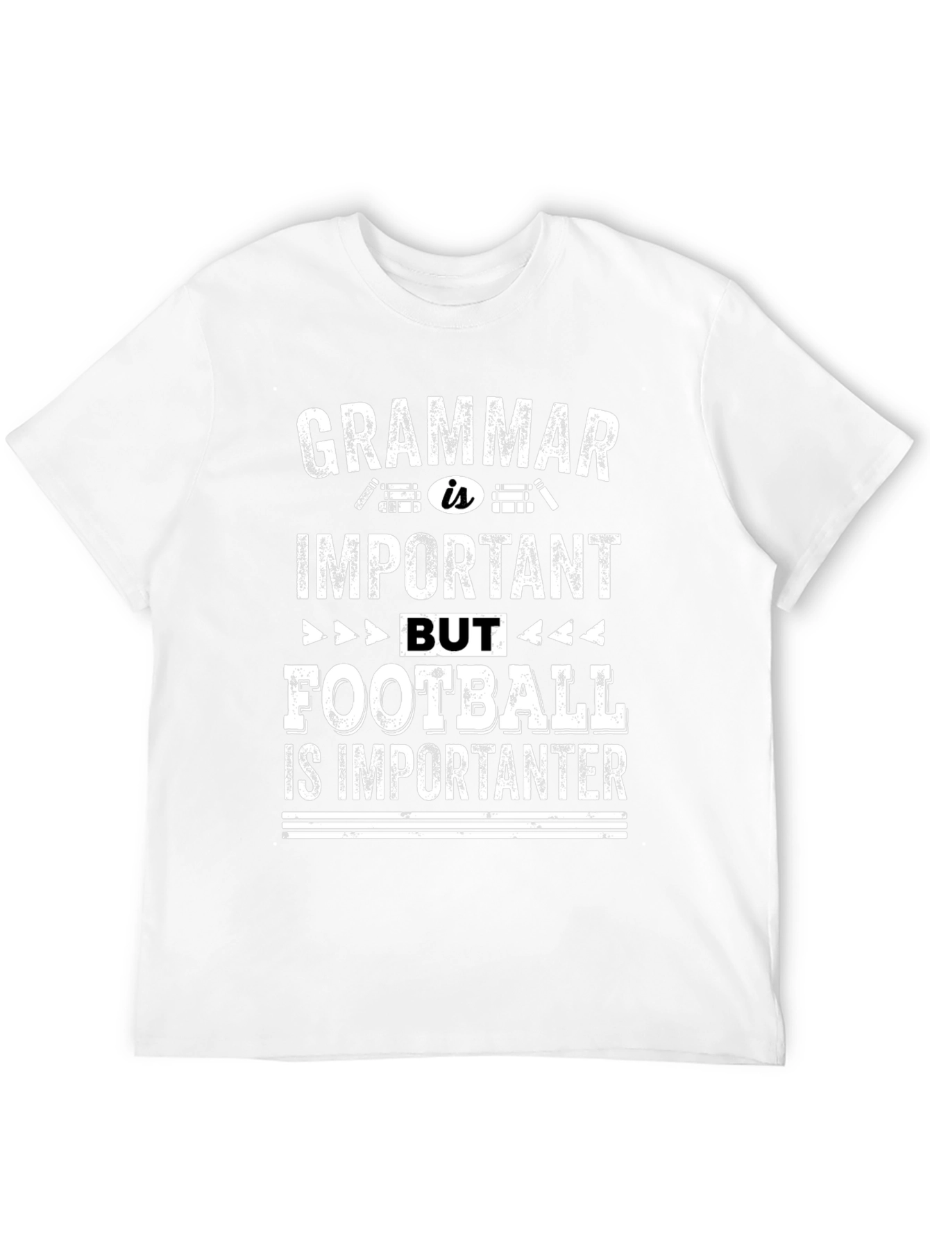 Grammar vs Football Funny Graphic Tee