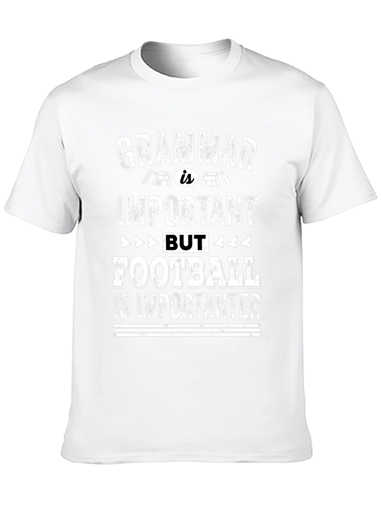 Grammar vs Football Funny Graphic Tee