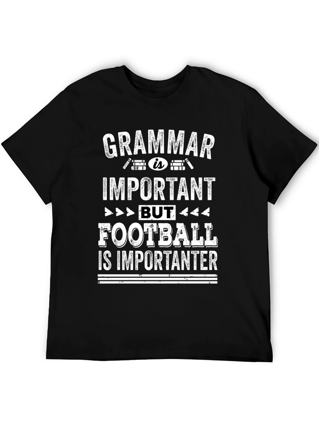 Grammar vs Football Funny Graphic Tee