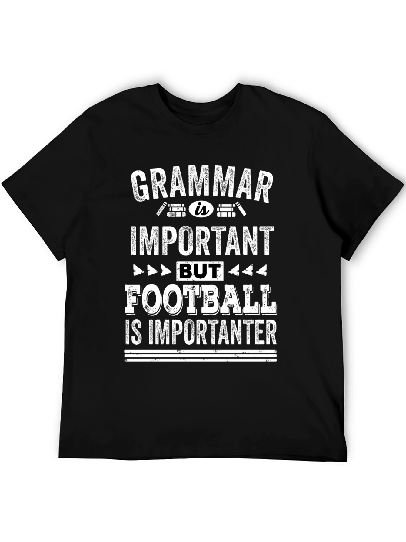 Grammar vs Football Funny Graphic Tee