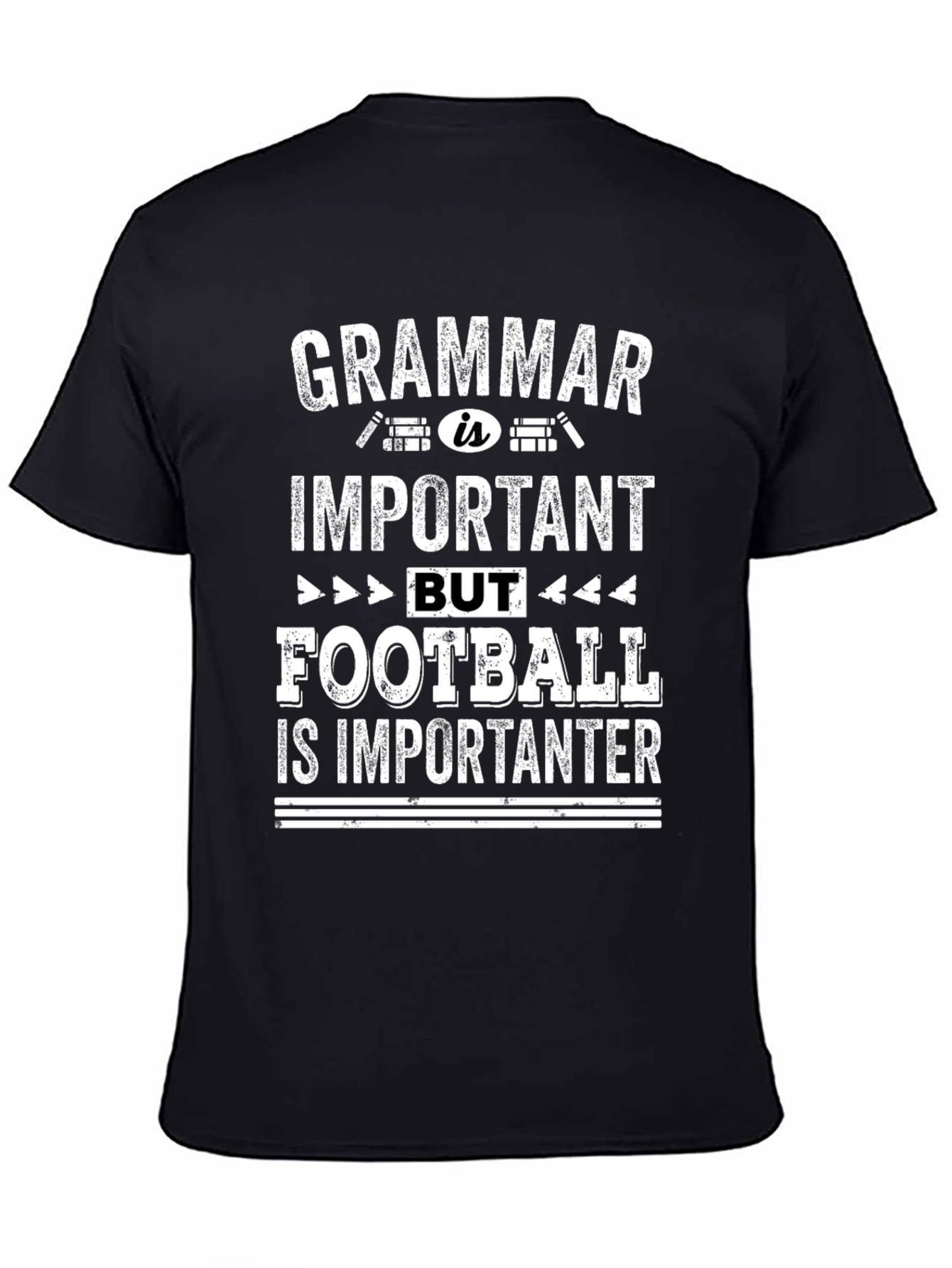 Grammar vs Football Funny Graphic Tee