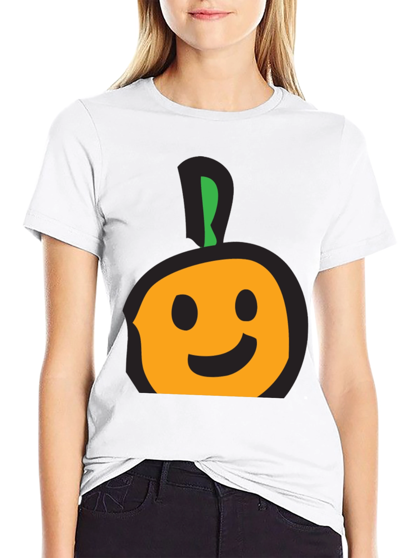 Whimsical Fruit Graphic Tee - Casual Black T-Shirt