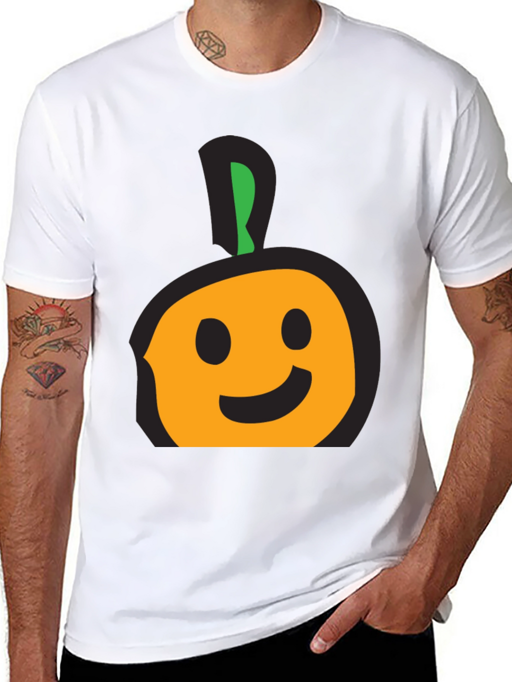 Whimsical Fruit Graphic Tee - Casual Black T-Shirt