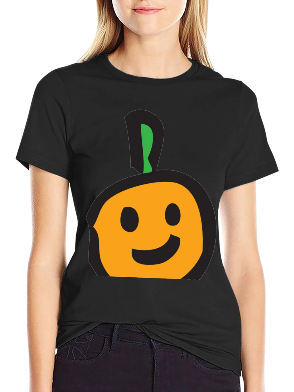 Whimsical Fruit Graphic Tee - Casual Black T-Shirt