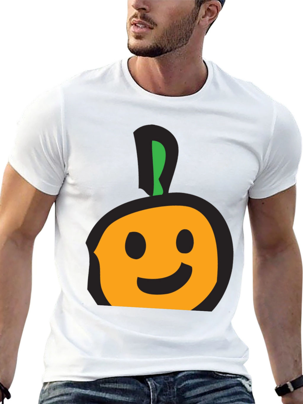 Whimsical Fruit Graphic Tee - Casual Black T-Shirt