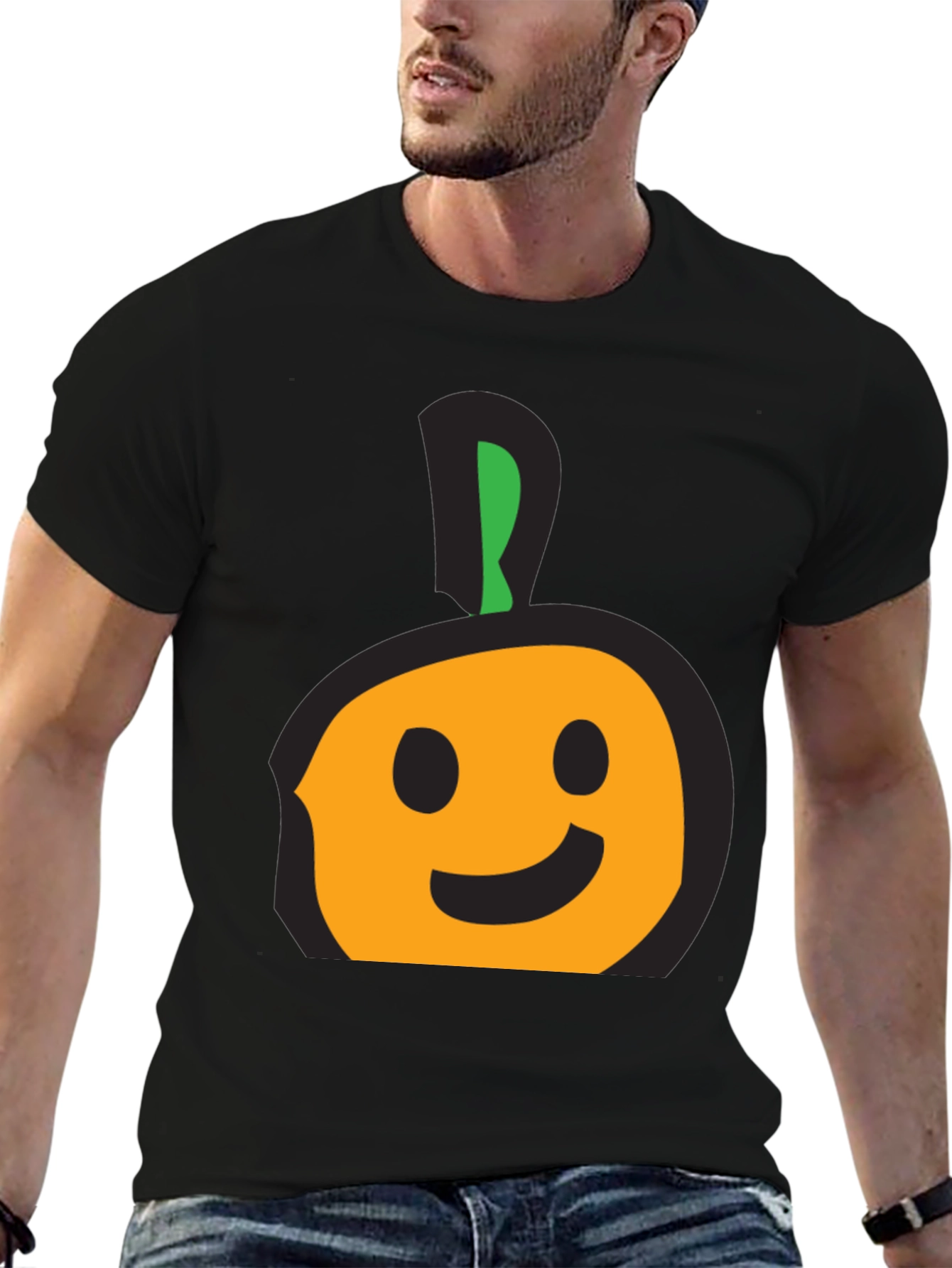Whimsical Fruit Graphic Tee - Casual Black T-Shirt