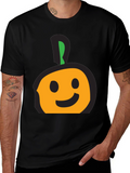 Whimsical Fruit Graphic Tee - Casual Black T-Shirt