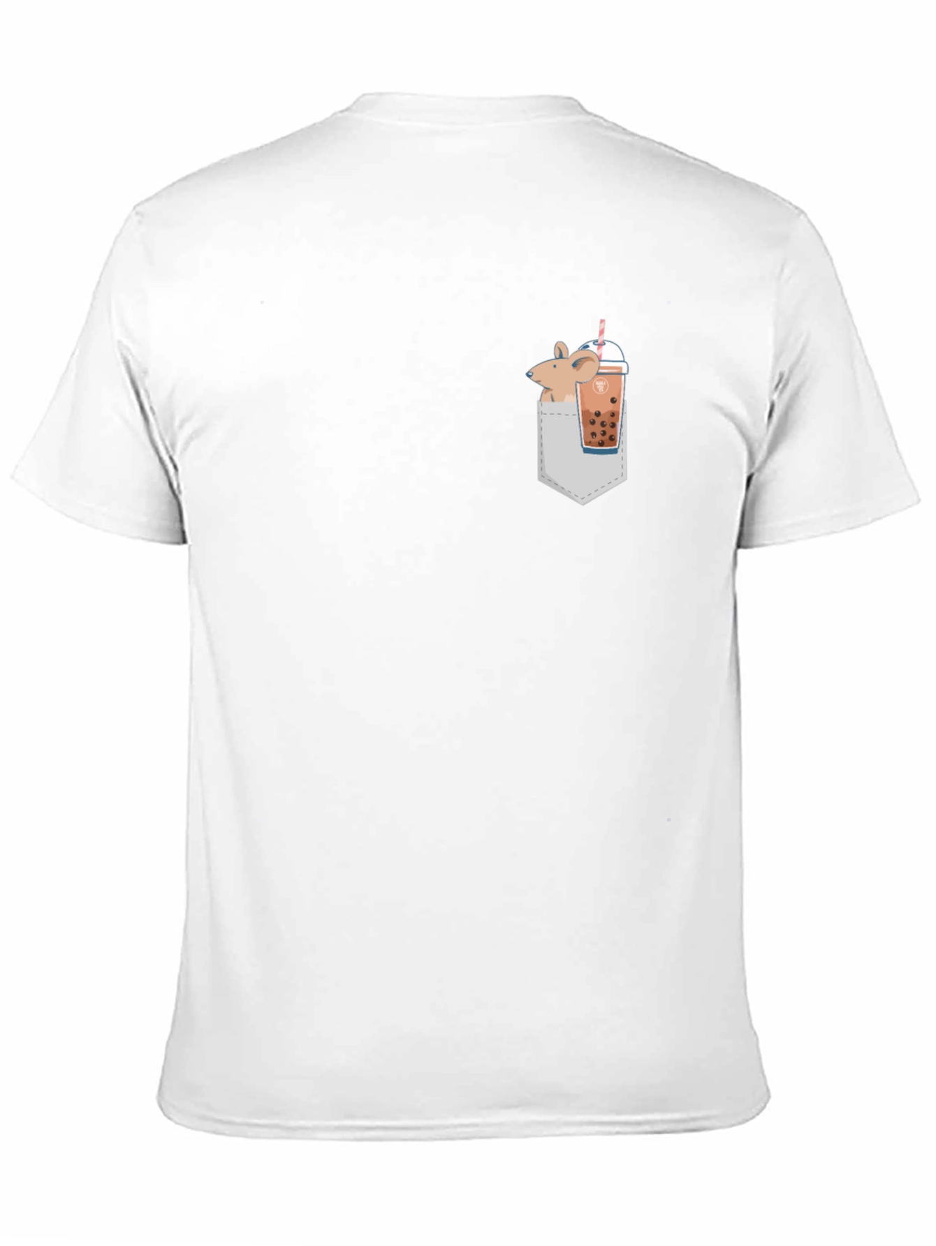 Novelty Mouse & Boba Pocket T-Shirt - Black