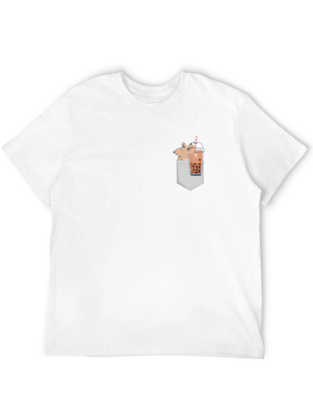 Novelty Mouse & Boba Pocket T-Shirt - Black