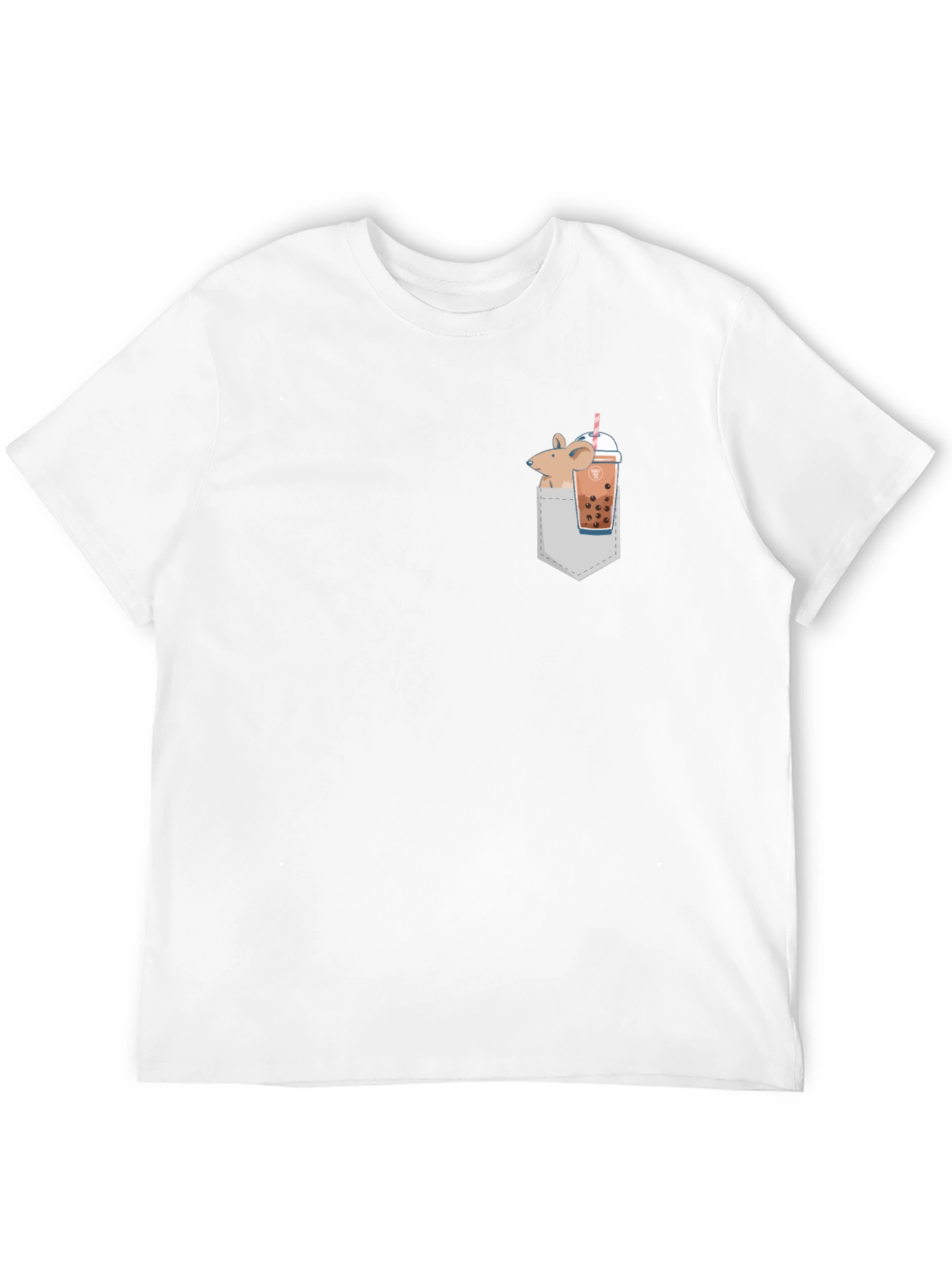 Novelty Mouse & Boba Pocket T-Shirt - Black