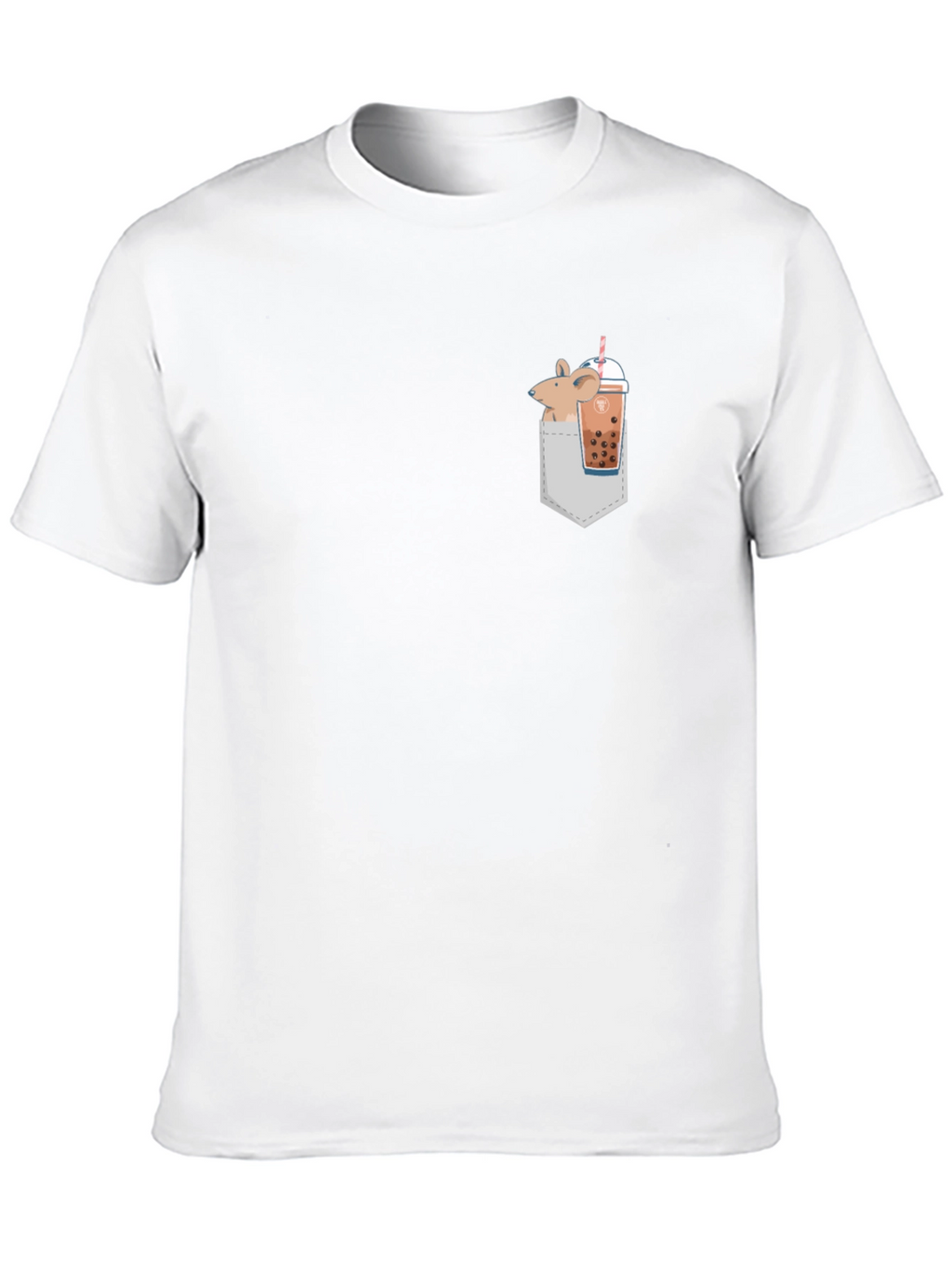 Novelty Mouse & Boba Pocket T-Shirt - Black