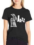 Jazz Music Graphic T-Shirt - Black