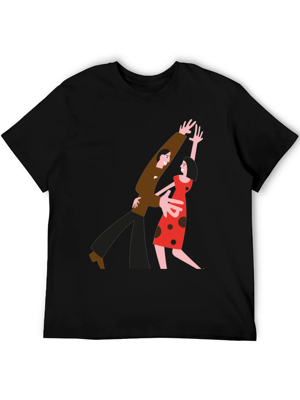 Retro Dance Couple Graphic Tee - Classic Style