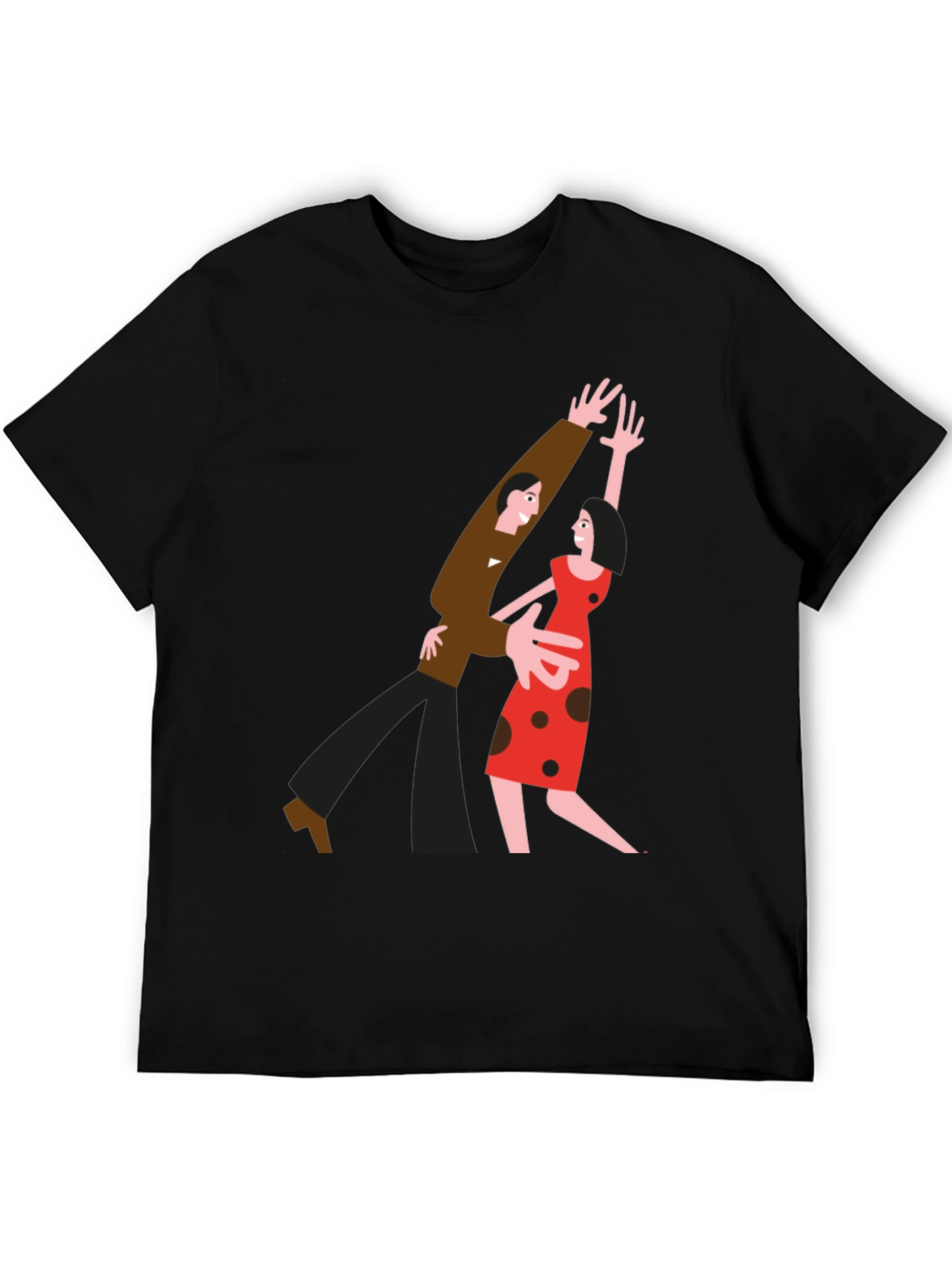 Retro Dance Couple Graphic Tee - Classic Style
