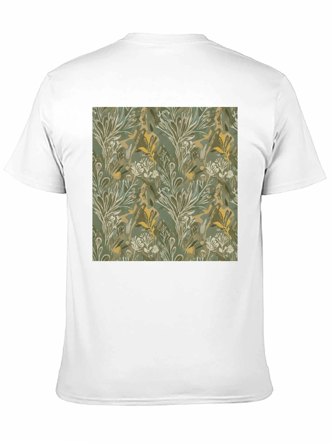 Botanical Print Crew Neck Tee - Soft & Stylish