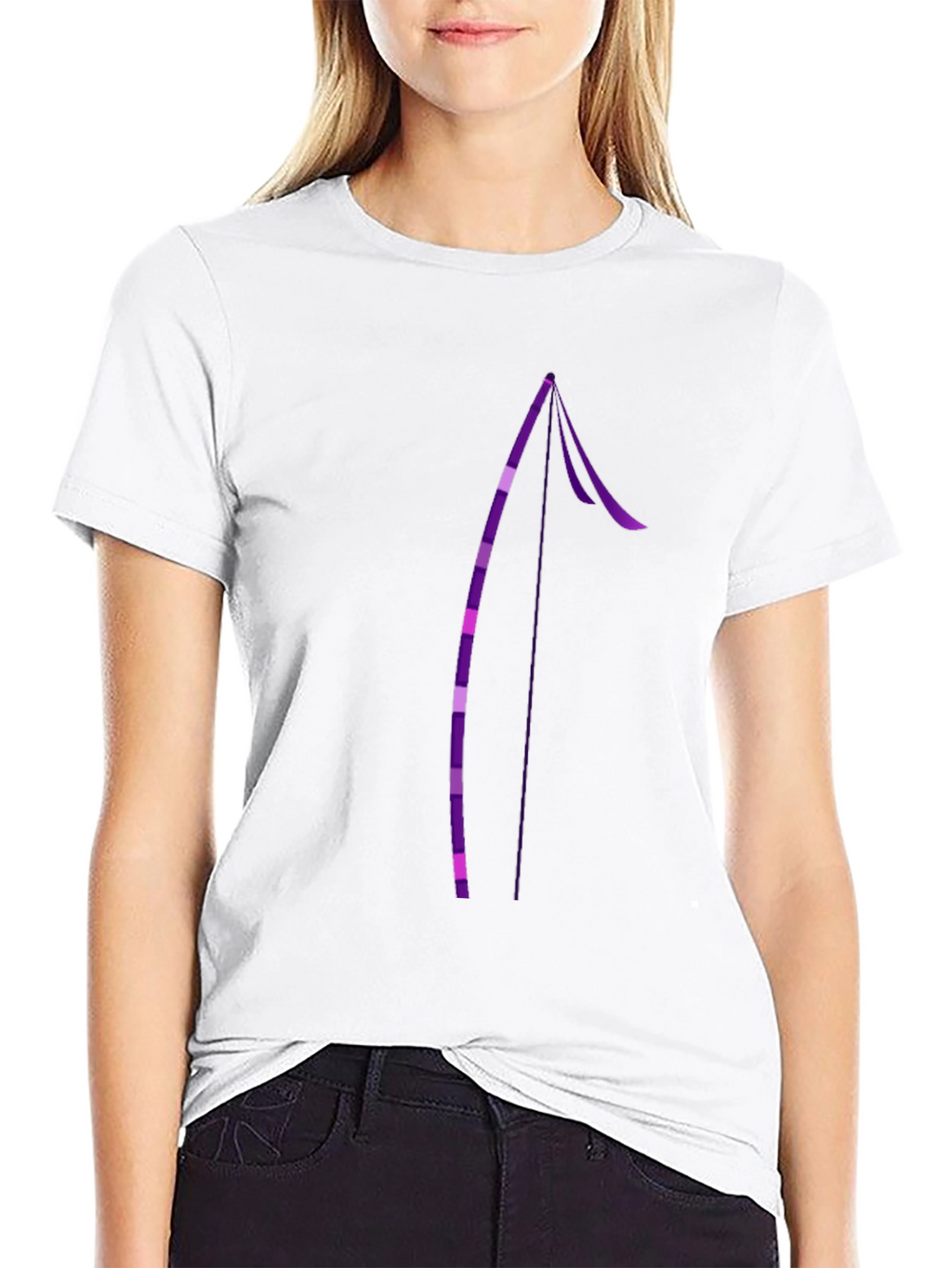 Stylish Black Tee with Purple Arrow Design