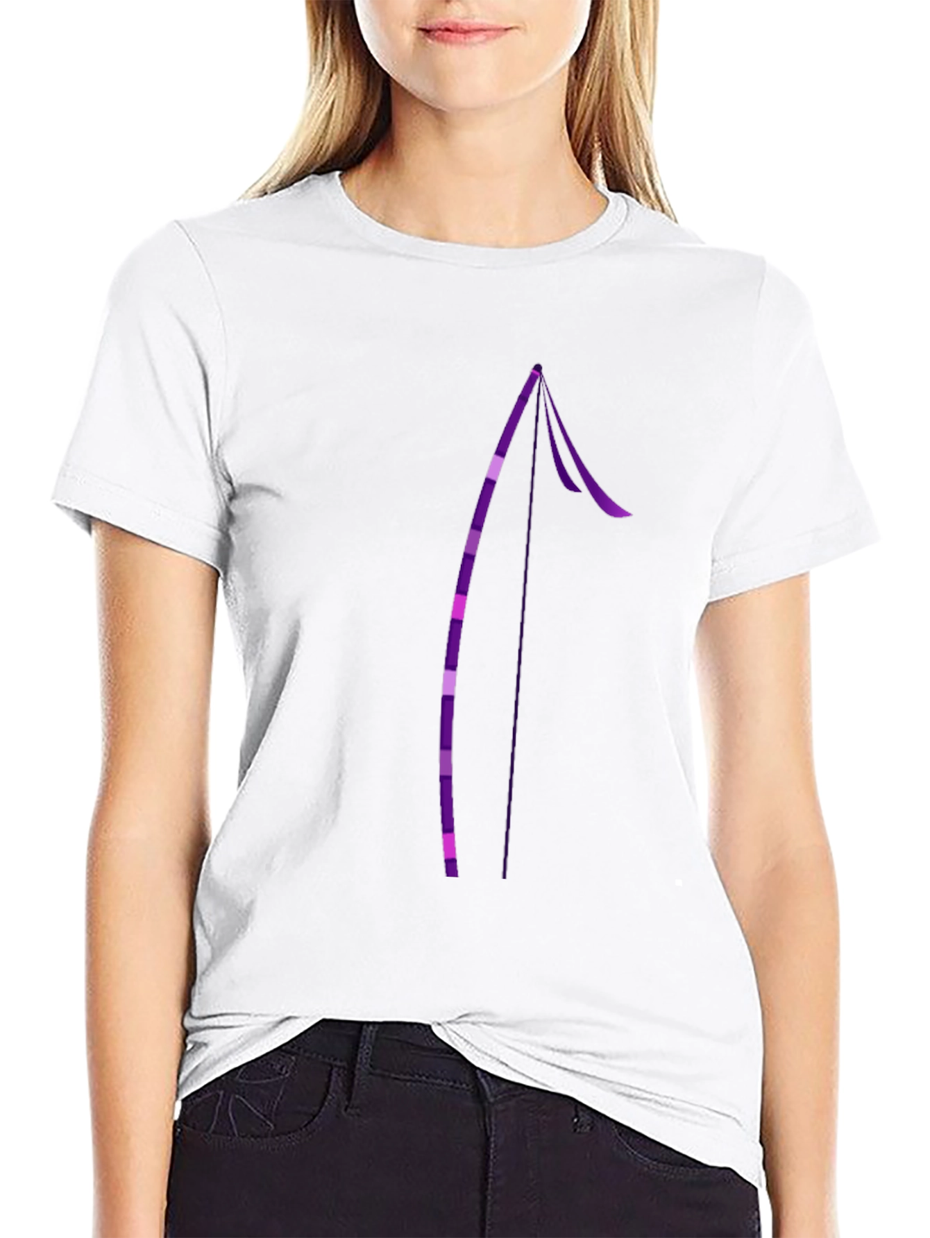 Stylish Black Tee with Purple Arrow Design