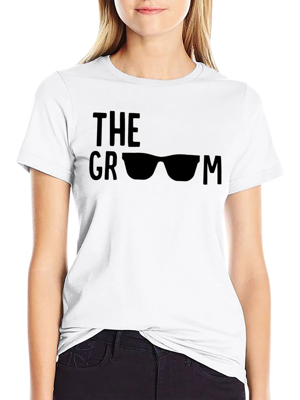Cool Groom T-Shirt with Sunglasses Graphic - Black