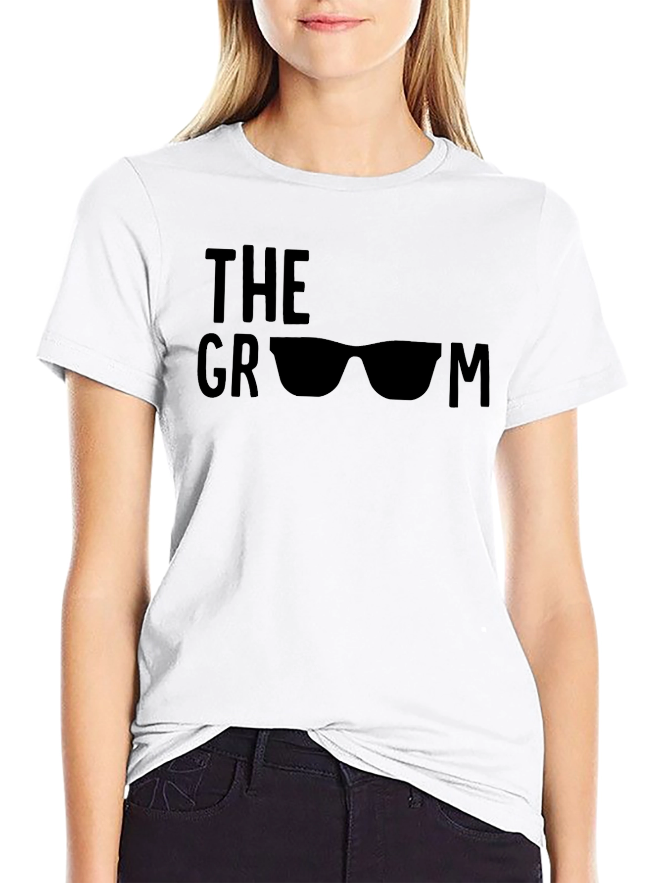Cool Groom T-Shirt with Sunglasses Graphic - Black