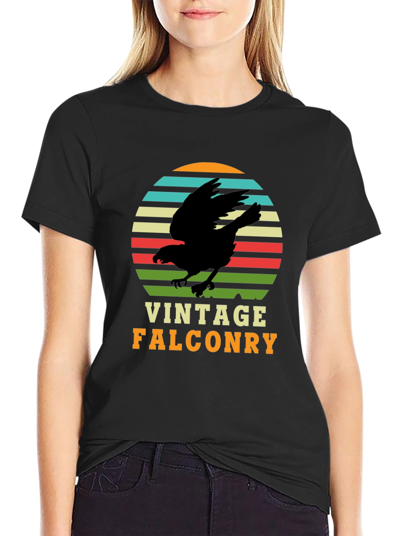 Vintage Falconry Graphic Tee - Retro Bird Lover T-Shirt
