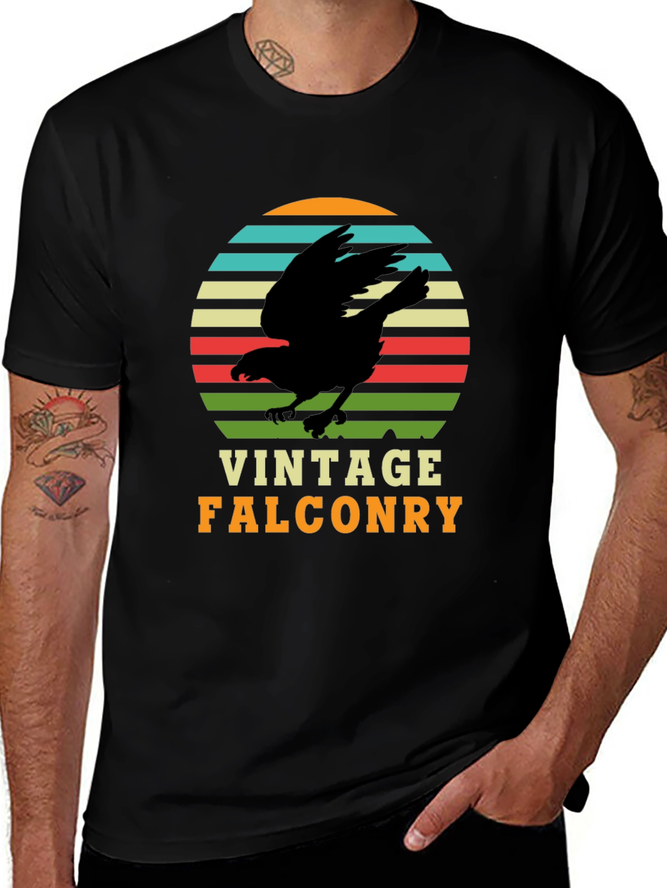 Vintage Falconry Graphic Tee - Retro Bird Lover T-Shirt