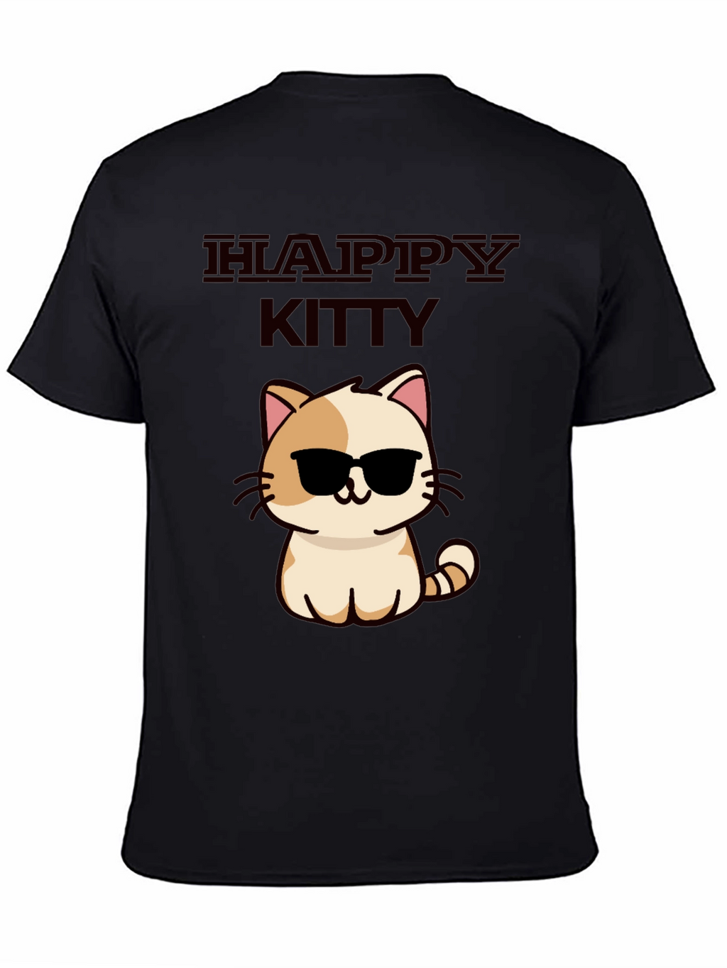 Happy Kitty Graphic Tee - Cute Cat Sunglasses Shirt