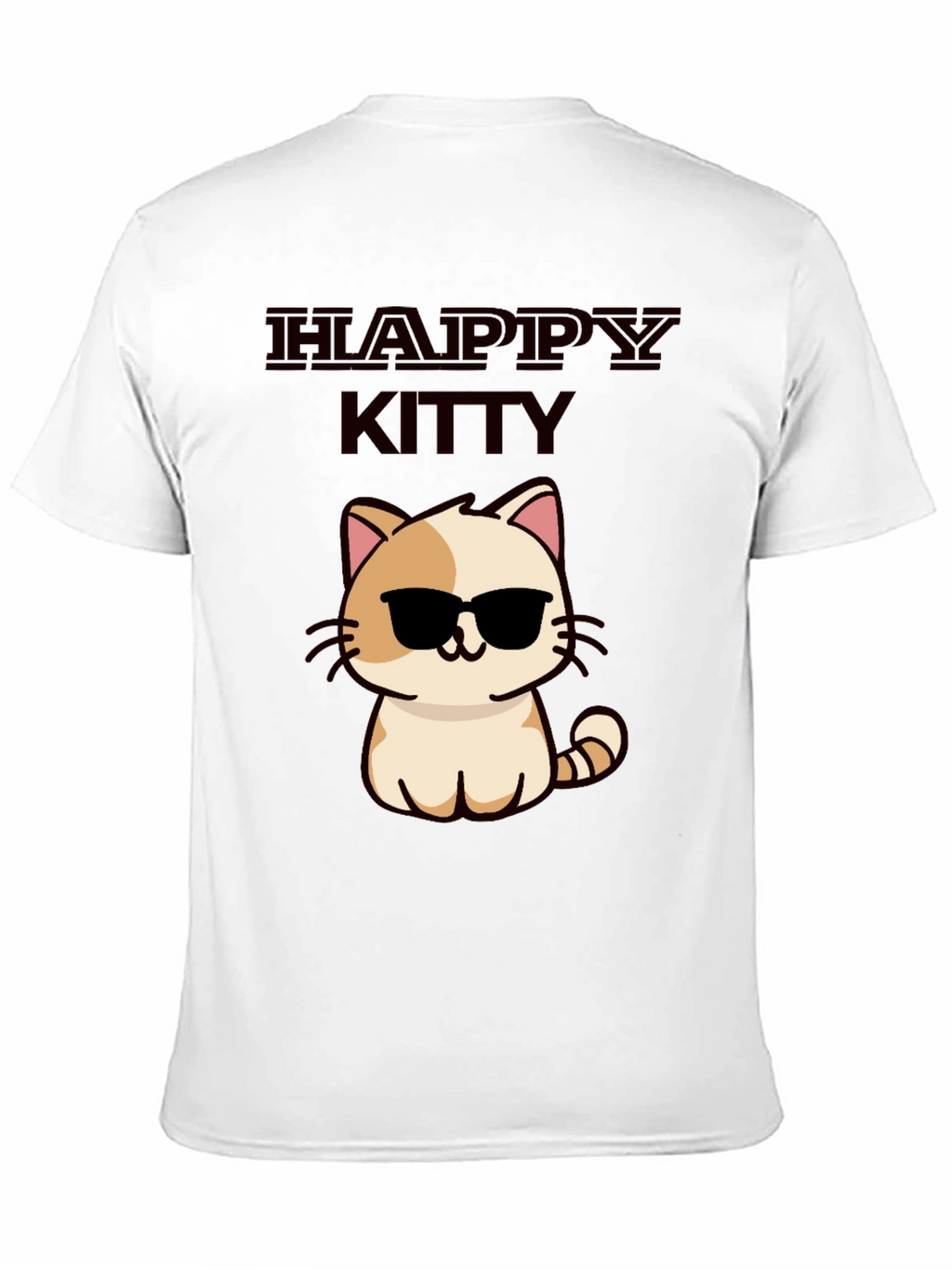 Happy Kitty Graphic Tee - Cute Cat Sunglasses Shirt