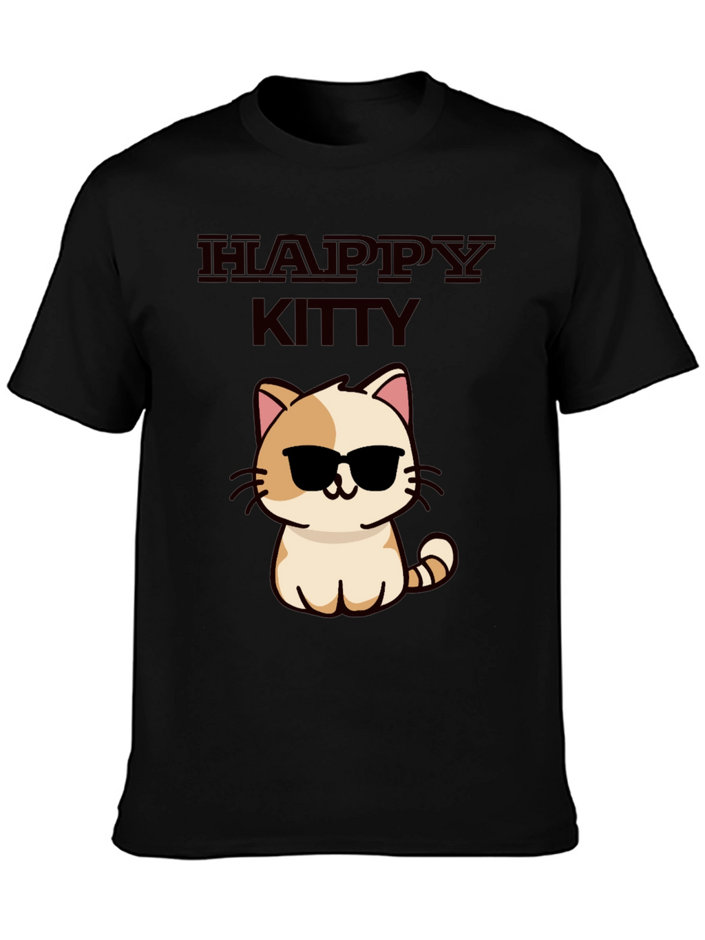 Happy Kitty Graphic Tee - Cute Cat Sunglasses Shirt