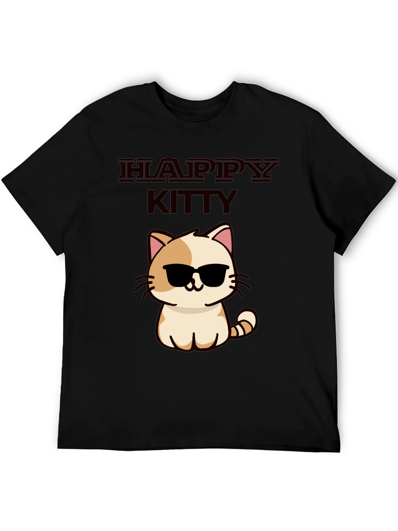 Happy Kitty Graphic Tee - Cute Cat Sunglasses Shirt