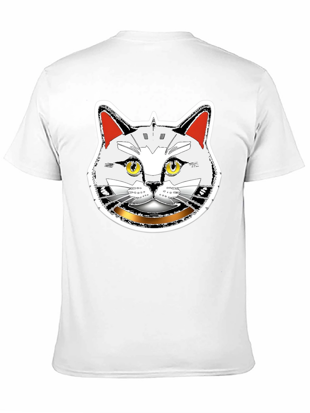 Robotic Cat Graphic T-Shirt - Black