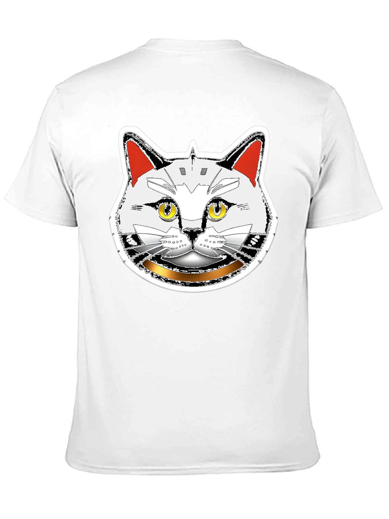 Robotic Cat Graphic T-Shirt - Black