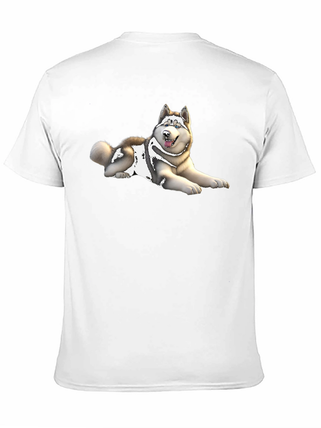 Husky Dog Graphic Print Black T-Shirt