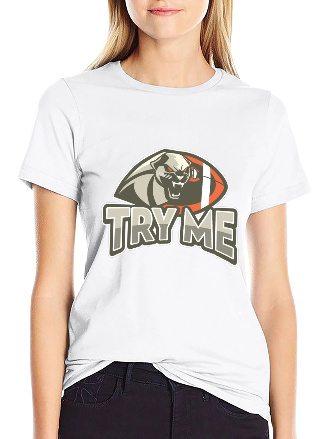 Try Me T-Shirt - Graphic Tee with Football Animal