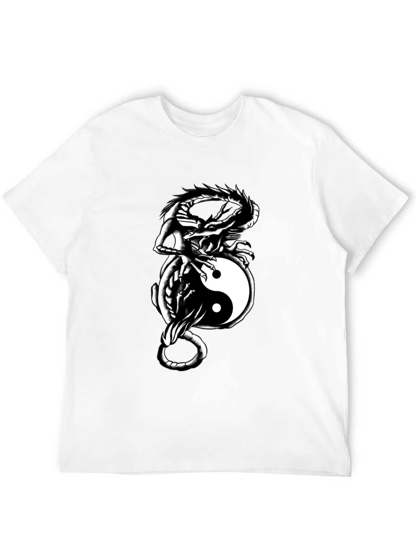 Yin Yang Dragon Graphic Tee - Black